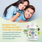VITAL NUTRITIVE Vital Hair Complex – Biotin & Vitamin B Support for Healthy Hair, Skin & Nails (Men & Women)