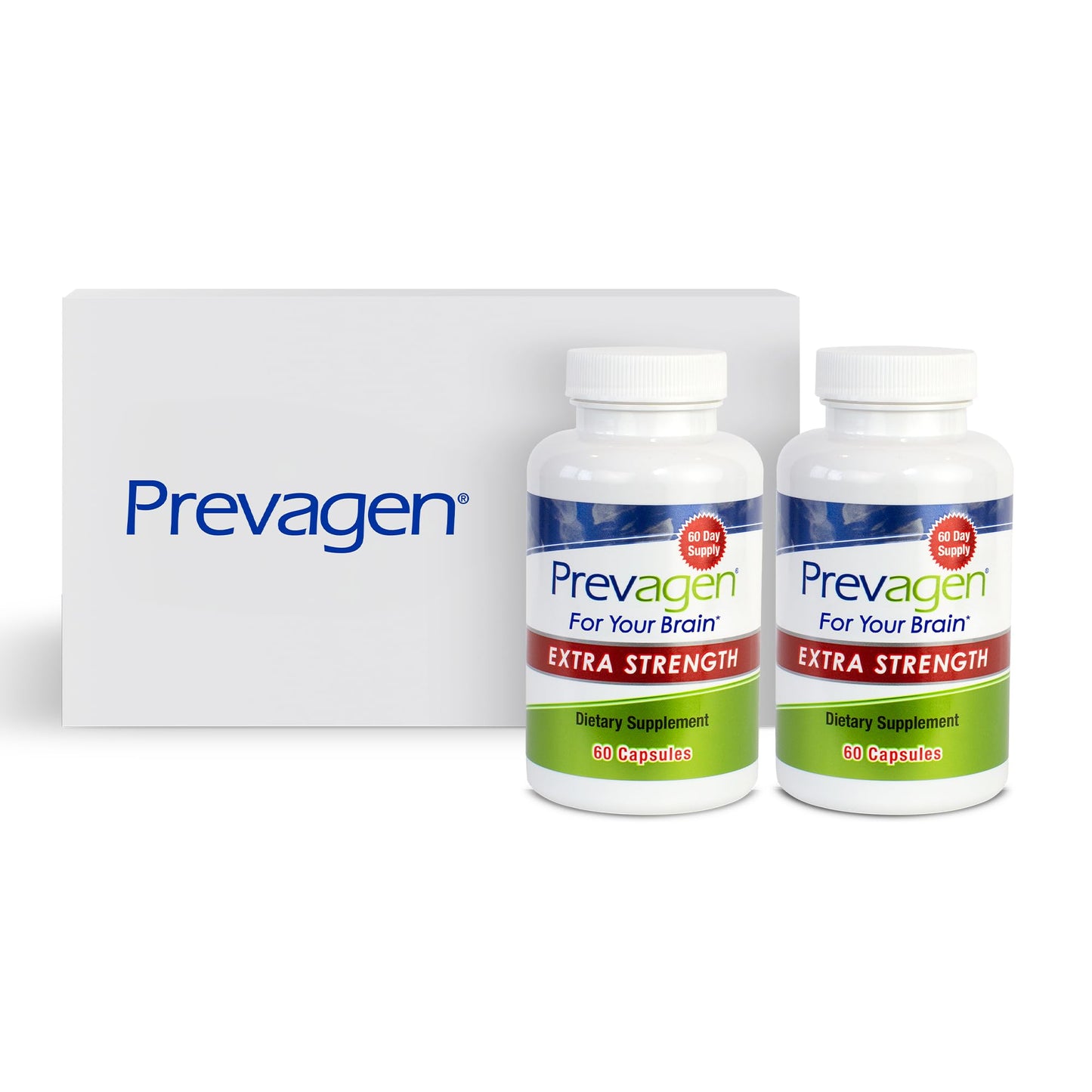 Prevagen Extra Strength 20mg, 60 Capsules with Apoaequorin & Vitamin D with Attractive and Stackable Prevagen Storage Box
