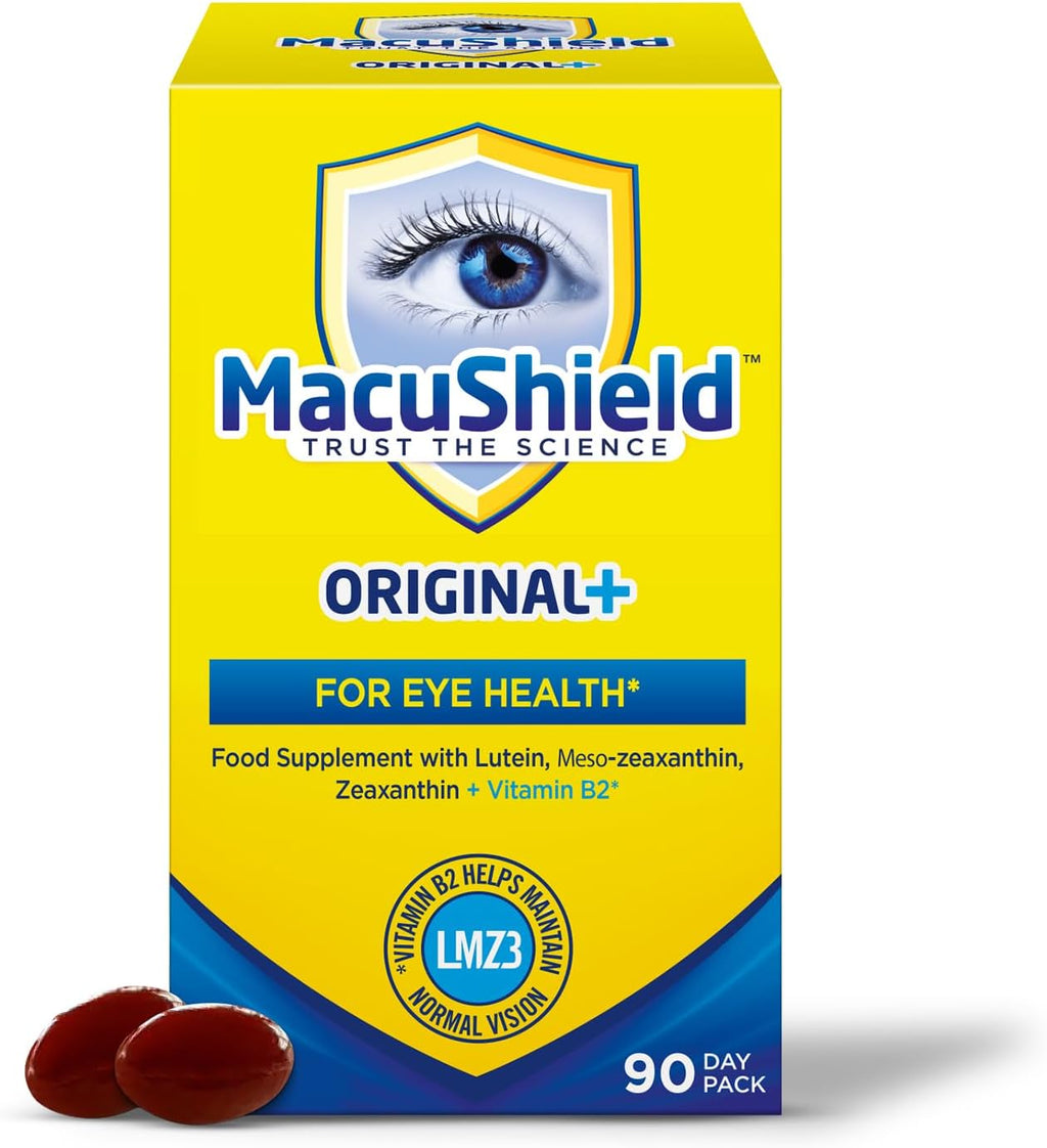MacuShield Original+ For Eye Health - Food Supplement with Lutein, Meso-Zeaxanthin, Zeaxanthin & Vitamin B2 (90 Day Pack)