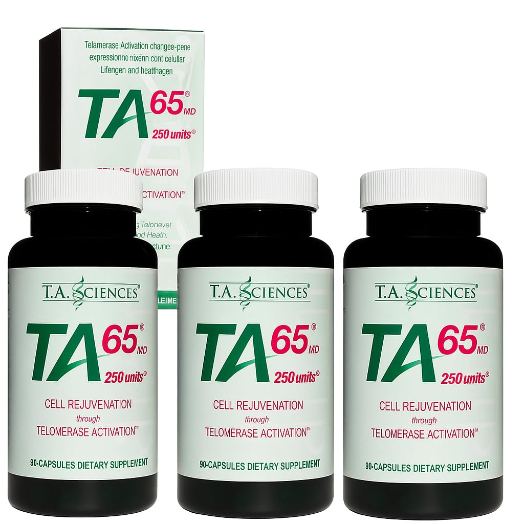 T.A. Sciences TA-65 Telomere Activation Supplement - 2.5 Times Potency, 90 Capsules