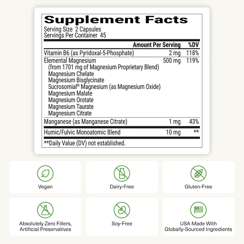 BIOptimizers Magnesium Breakthrough Supplement with 500mg - 7 Forms of Magnesium: Glycinate, Malate, Citrate, and More - Natural Support for Sleep and Cognitive Function