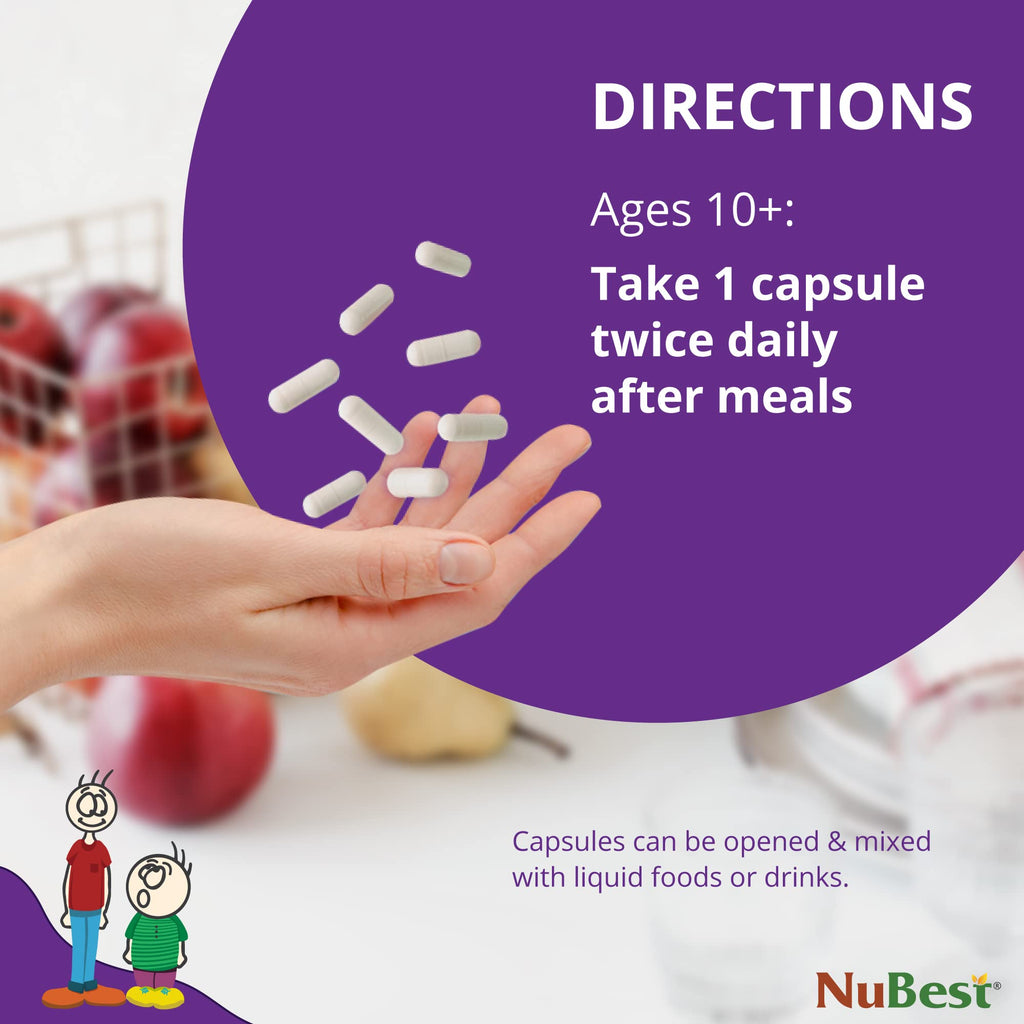 NuBest Tall 10+ Premium Bone Strength Formula, Enhanced Immunity and Overall Health for Age 10+ - Who Drink Milk Daily with Calcium, Vitamin D3, Vitamin K2, and Multivitamins - 60 Capsules