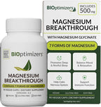 BIOptimizers Magnesium Breakthrough Supplement with 500mg - 7 Forms of Magnesium: Glycinate, Malate, Citrate, and More - Natural Support for Sleep and Cognitive Function