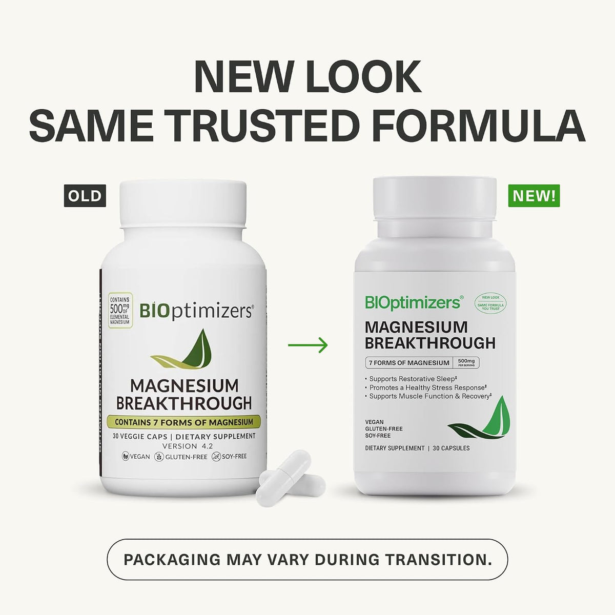 BIOptimizers Magnesium Breakthrough Supplement with 500mg - 7 Forms of Magnesium: Glycinate, Malate, Citrate, and More - Natural Support for Sleep and Cognitive Function