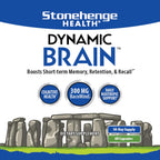 Stonehenge Health Dynamic Brain Supplement – New Formula with BacoMind for Memory Acquisition, Retention, & Recall with 40 Unique Nootropic: Choline, Phosphatidylserine, and Huperzine A