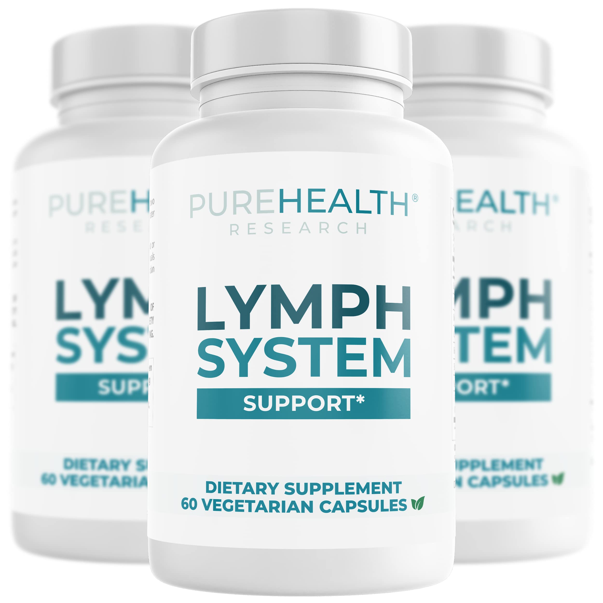 PUREHEALTH RESEARCH Lymph System Support Supplement - Lymphatic Drainage Supplement with Dandelion Extract, Cleavers, Burdock Powder - Reduce Swelling and Cleanse Lymph - 1 Bottle, Brown