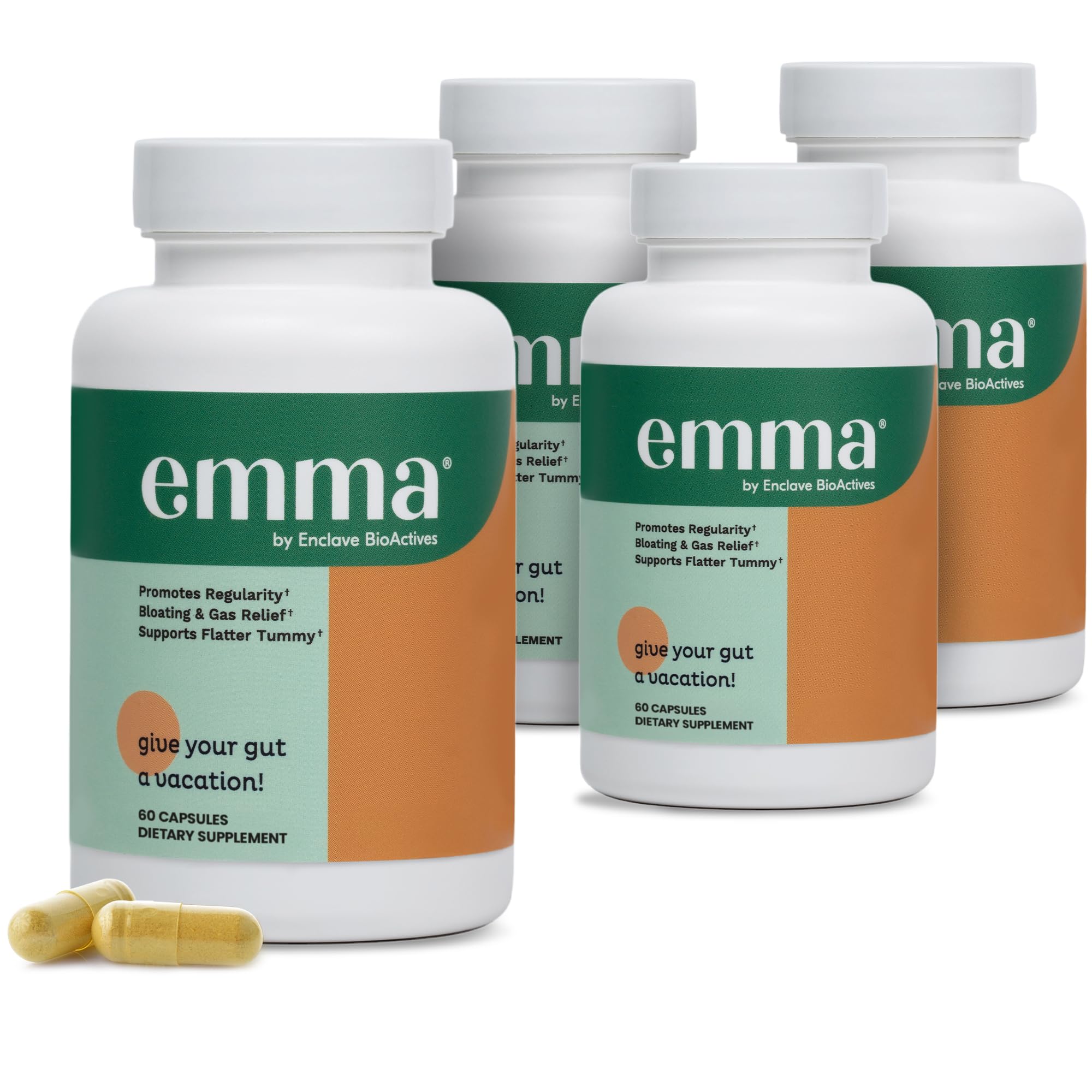Emma Gut Health Supplement – 60 Capsules | Bloating & Digestive Support