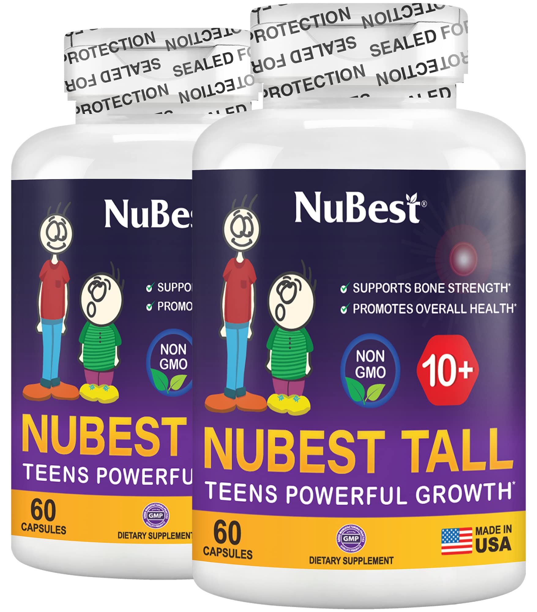 NuBest Tall 10+, Powerful Growth for Kids & Teens (10+), Milk Drinkers, 60 Capsules by NuBest Nutrition®