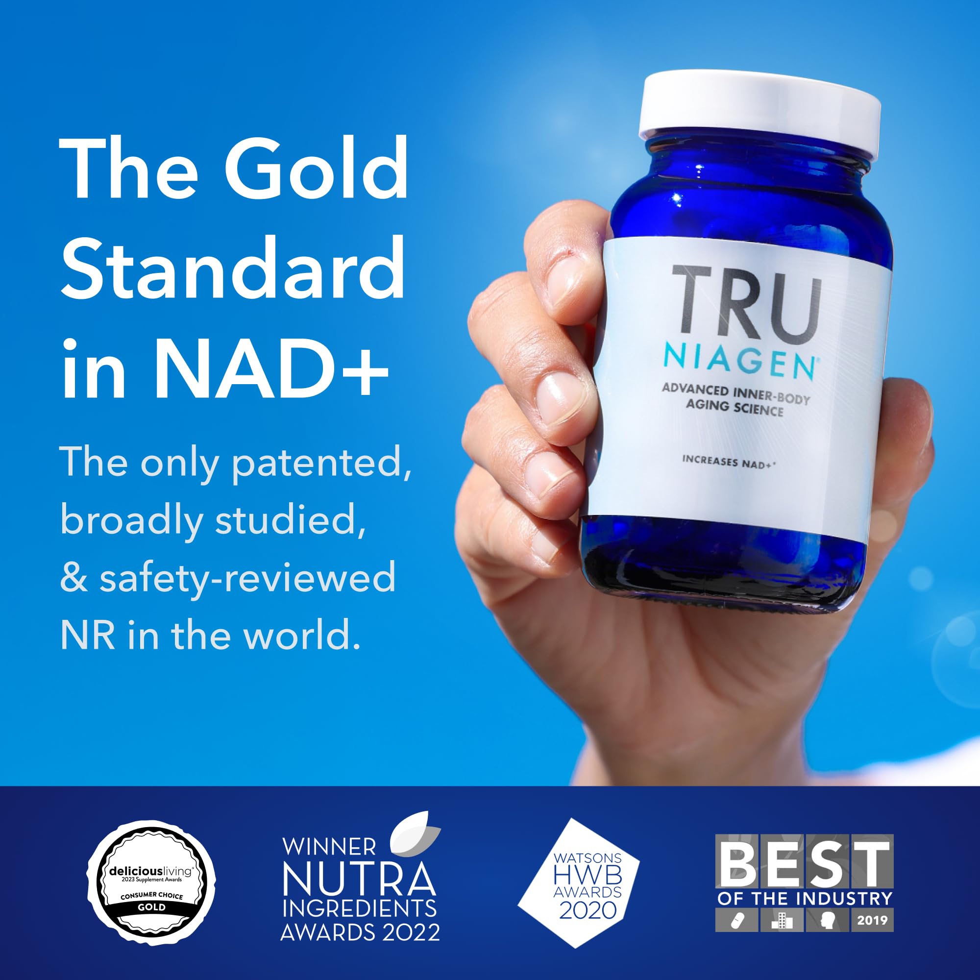TRU NIAGEN Patented NAD Supplement for Anti Aging and Cell Regeneration, 300mg Niagen, 30 Servings
