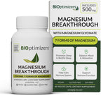BIOptimizers Magnesium Breakthrough Supplement with 500mg - 7 Forms of Magnesium: Glycinate, Malate, Citrate, and More - Natural Support for Sleep and Cognitive Function