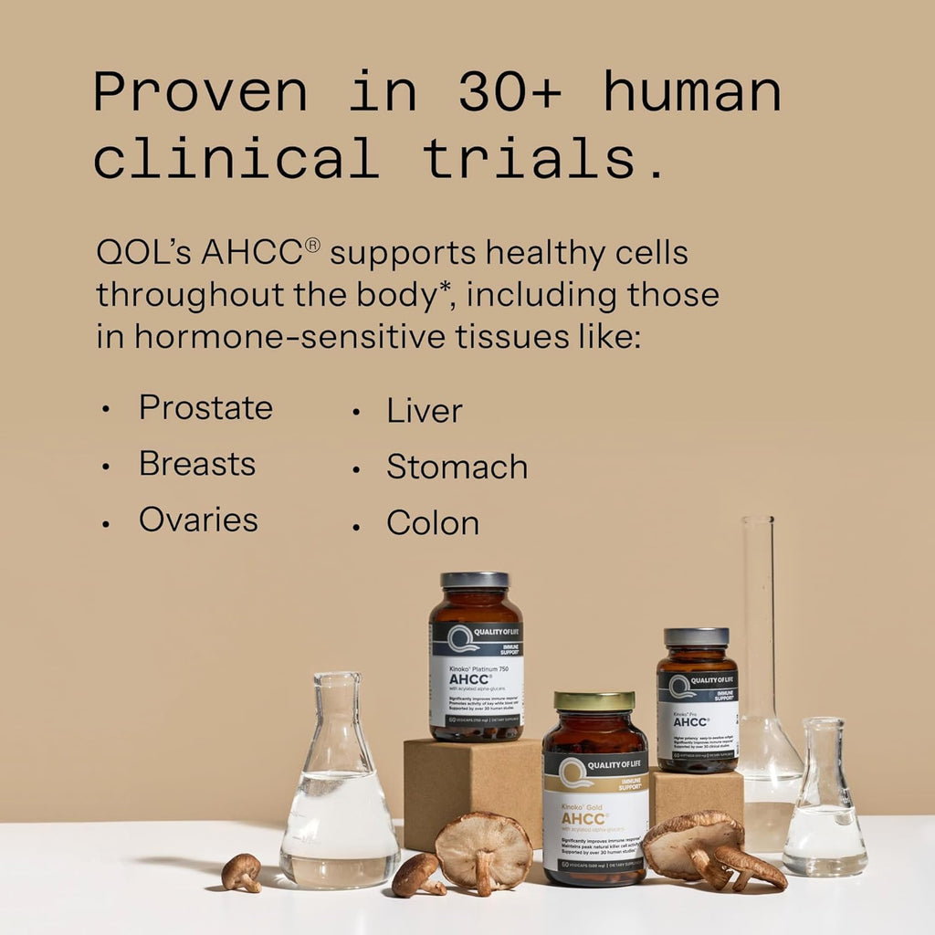 Quality of Life Premium Kinoko Platinum AHCC Herbal Supplement 60 Vegicaps