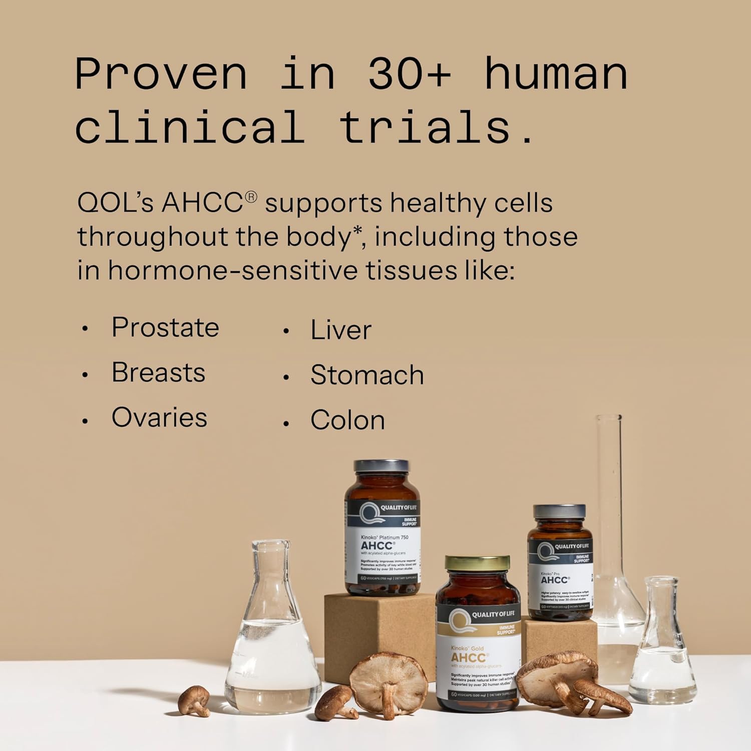 Quality of Life Premium Kinoko Platinum AHCC Herbal Supplement 60 Vegicaps