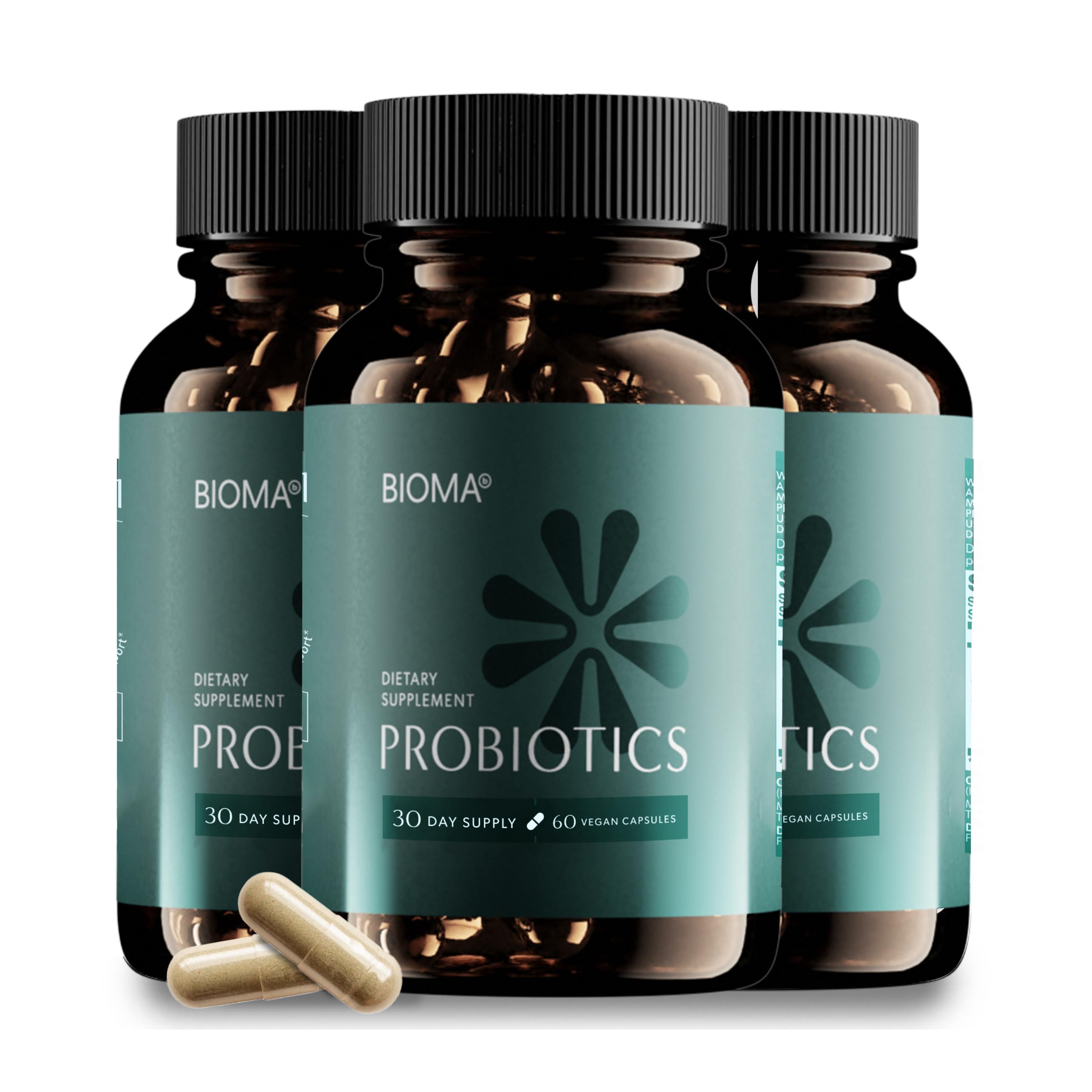 BIOMA Probiotics for Digestive Health & Weight Management – 3-in-1 Gut Support (60 Capsules)   (90-Day Supply)