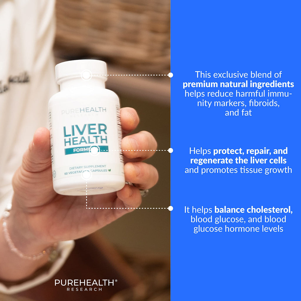 PUREHEALTH RESEARCH Liver Health – Liver Cleanse Detox & Repair with Artichoke Extract, Milk Thistle, Dandelion Root, Turmeric, Beet Root to Healthy Liver Renew with 11 Natural Nutrients, 60 Capsules