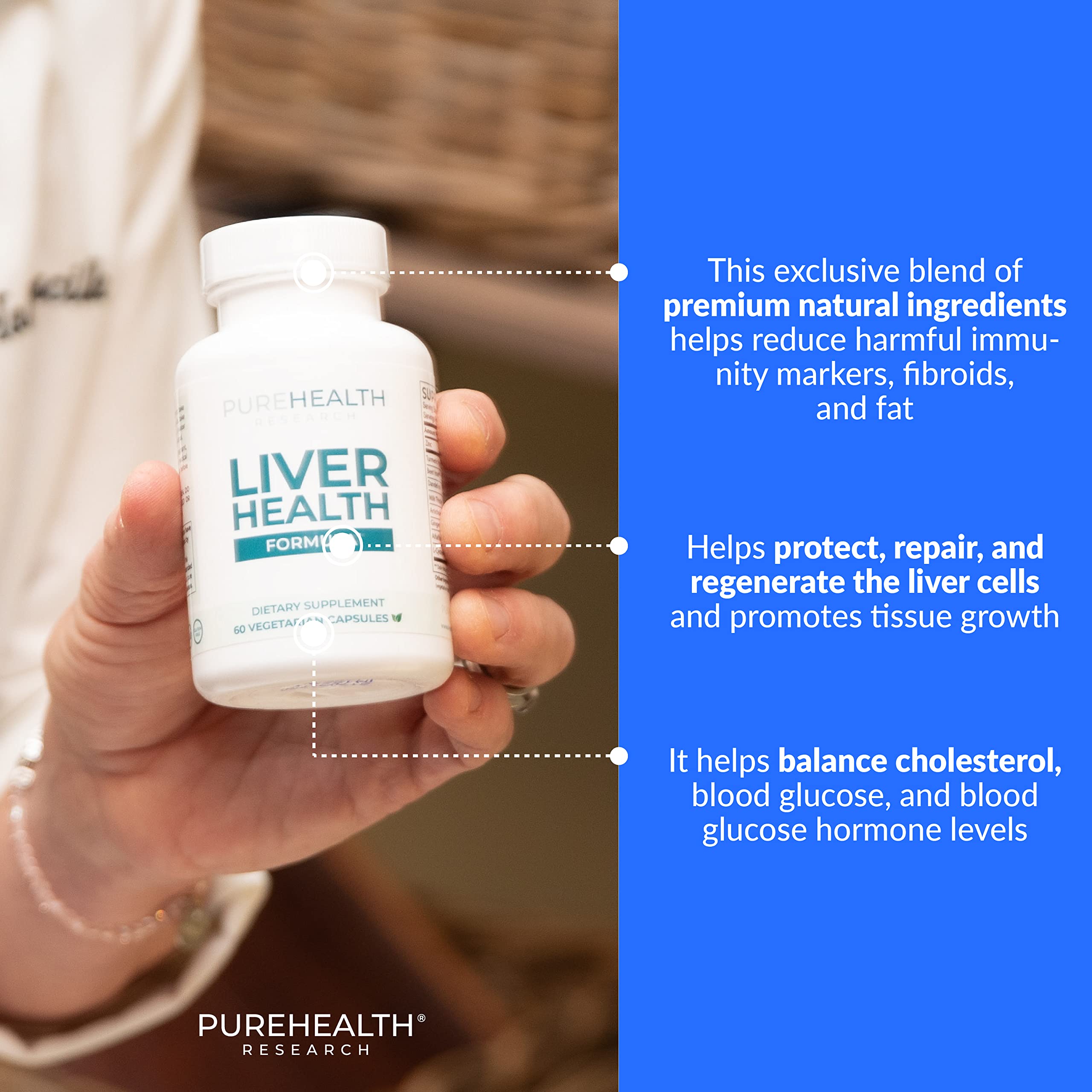 PUREHEALTH RESEARCH Liver Health – Liver Cleanse Detox & Repair with Artichoke Extract, Milk Thistle, Dandelion Root, Turmeric, Beet Root to Healthy Liver Renew with 11 Natural Nutrients, 60 Capsules