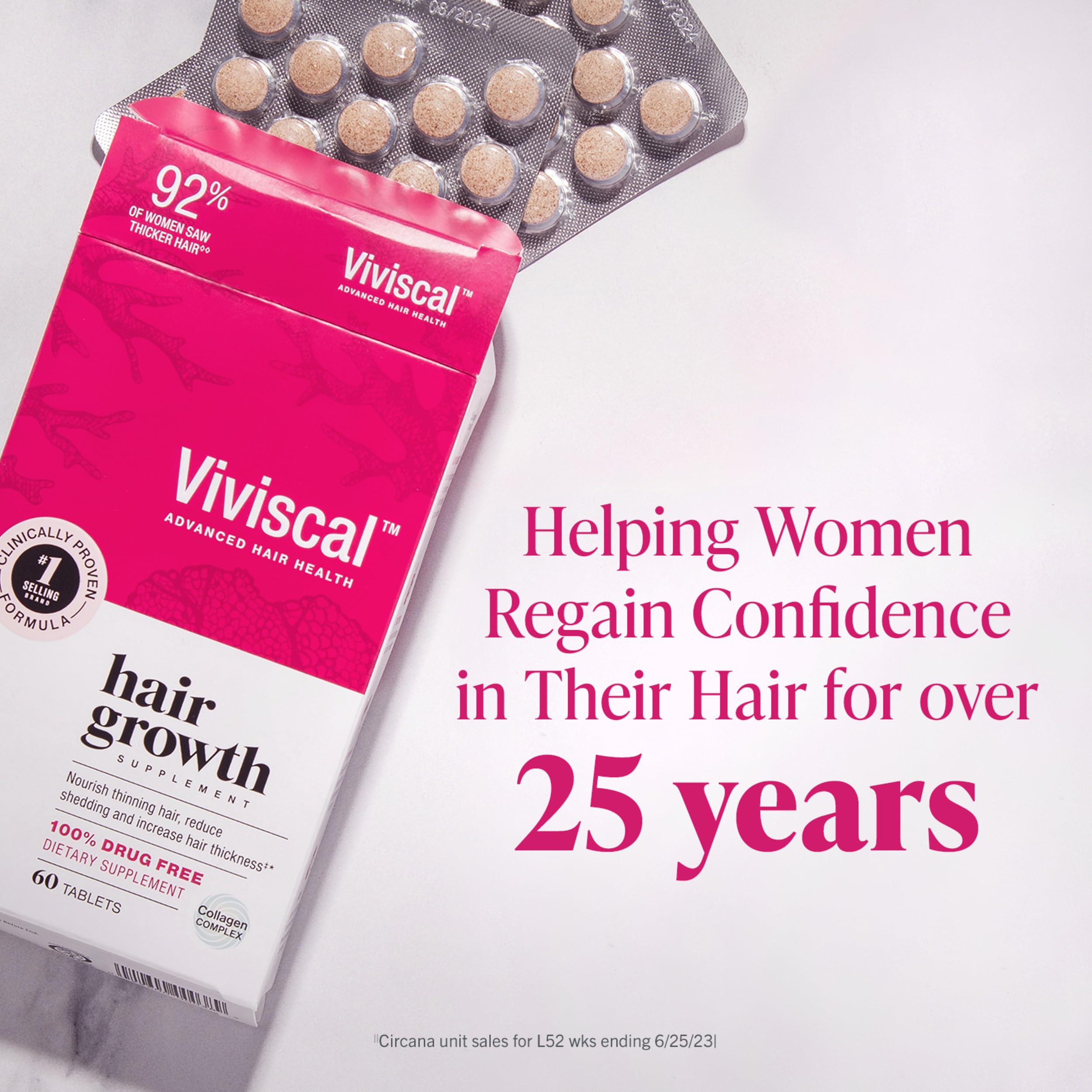 Viviscal Hair Growth Supplements For Women For Thicker, Fuller Hair 180 Tablets
