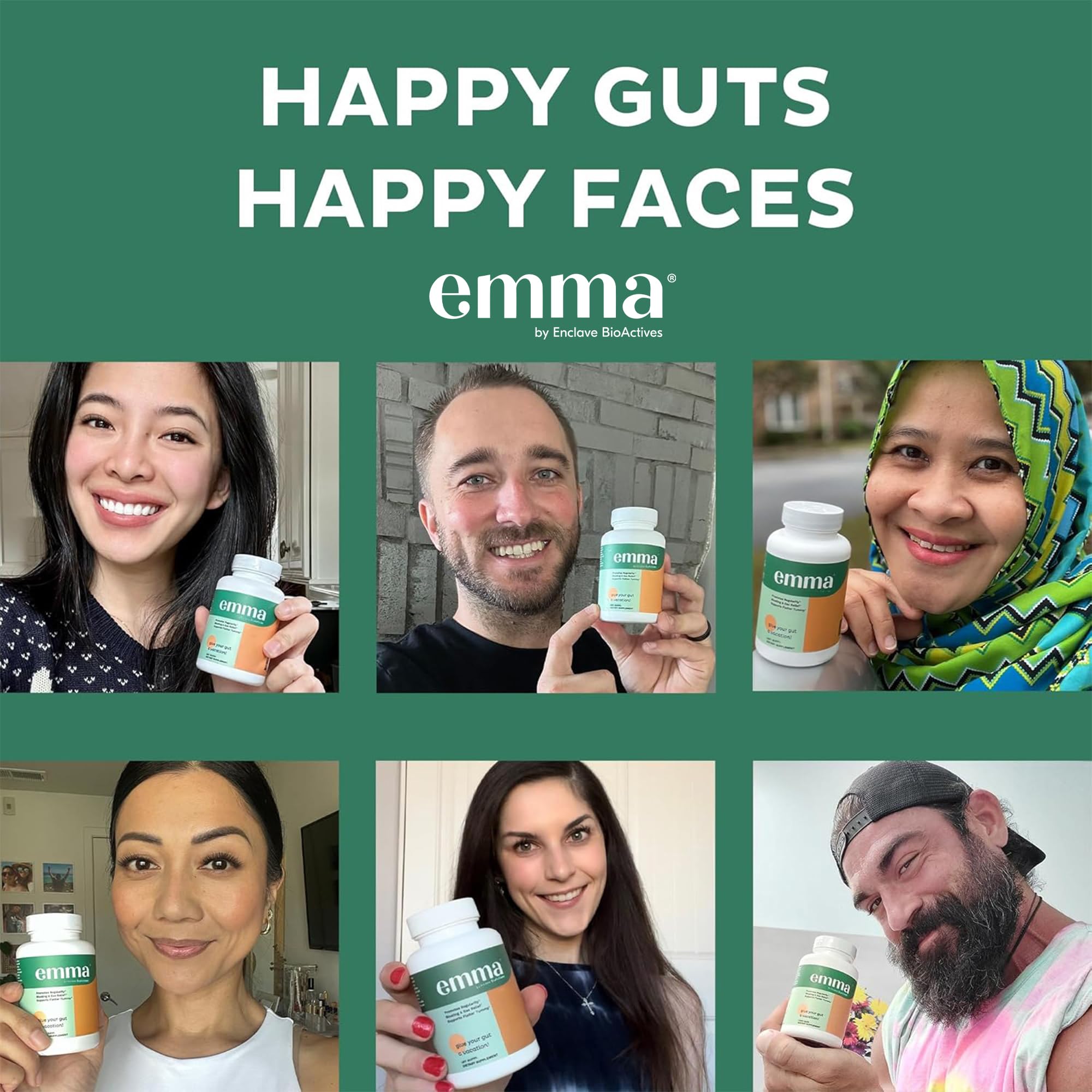 Emma Gut Health Supplement – 60 Capsules | Bloating & Digestive Support