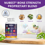 NuBest Tall 10+ Premium Bone Strength Formula, Enhanced Immunity and Overall Health for Age 10+ - Who Drink Milk Daily with Calcium, Vitamin D3, Vitamin K2, and Multivitamins - 60 Capsules