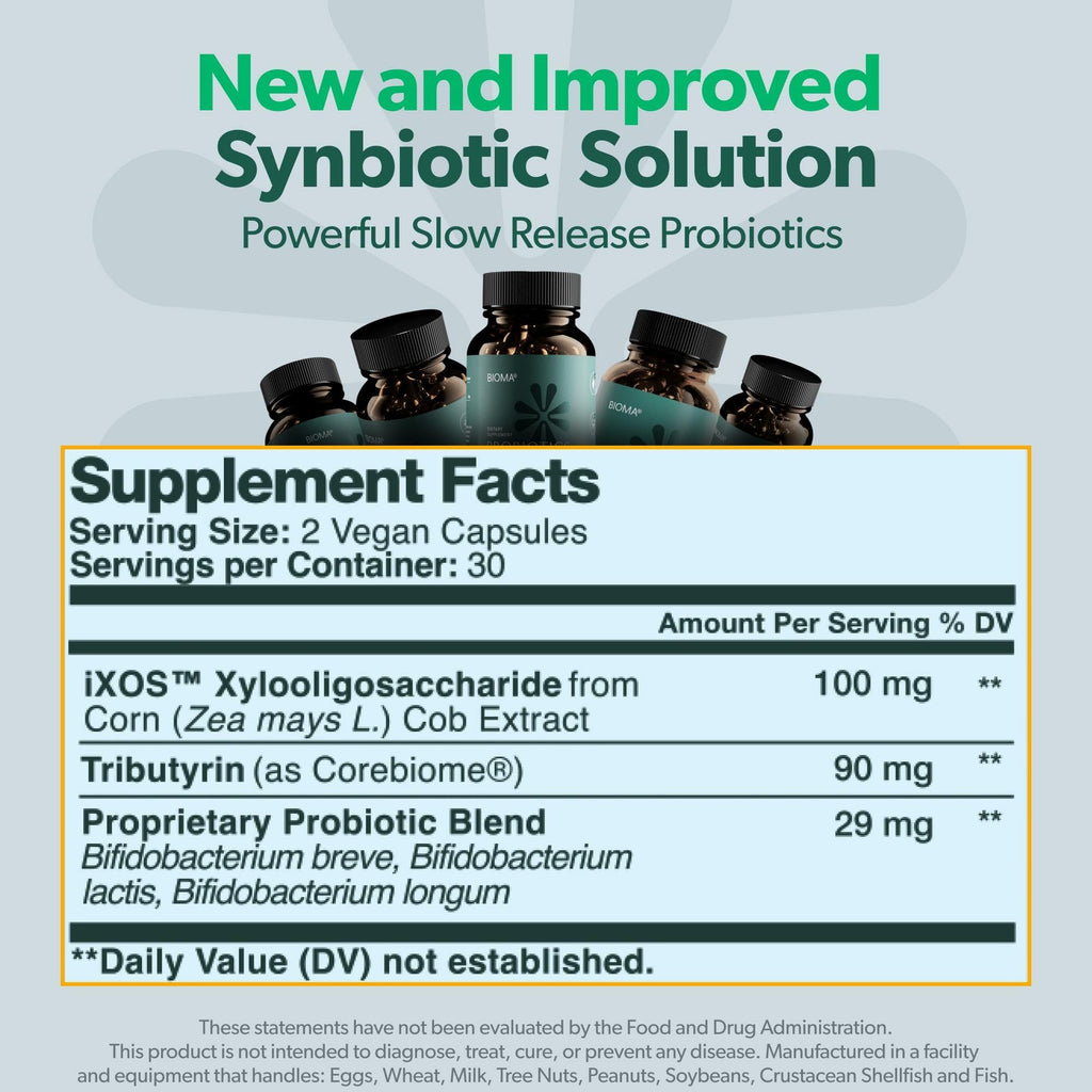 BIOMA Probiotics for Digestive Health & Weight Management – 3-in-1 Gut Support (60 Capsules)   (90-Day Supply)