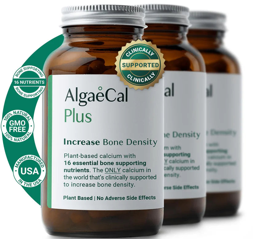 AlgaeCal Plus Organic Red Algae Calcium Supplement – Plant-Based Calcium with Vitamin K2 (MK-7), Vitamin D3 & Magnesium – Bone Density & Osteoporosis Support