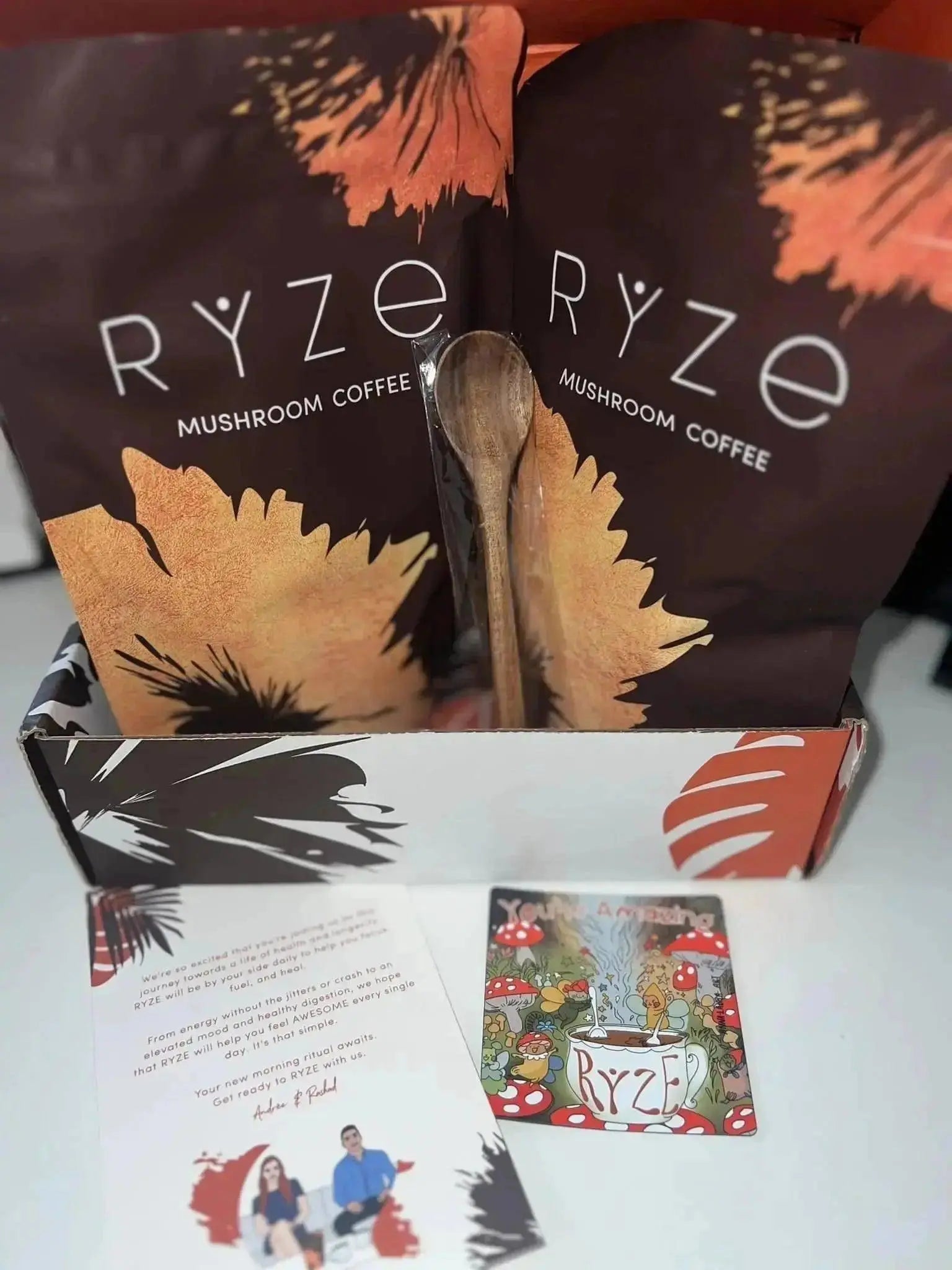 RYZE Mushroom Coffee Pack of 2 | 6 Adaptogenic Mushrooms | Organic | Instant Coffee | MCT Oil | Better Energy, Focus, Digestion, Immunity | Cordyceps, Lion’s Mane, Shiitake, Reishi, Turkey Tail, King Trumpet - Jia Sales