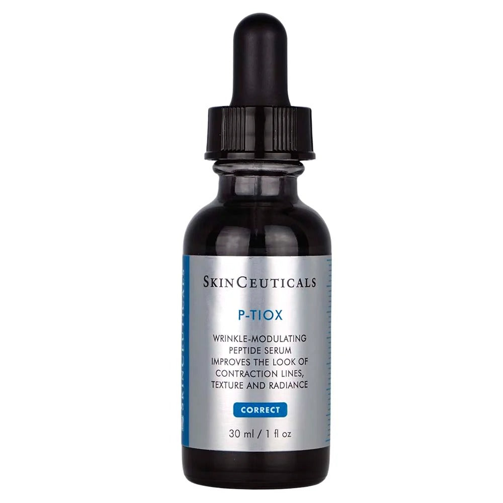SkinCeuticals P-TIOX serum bottle with dropper on a white background